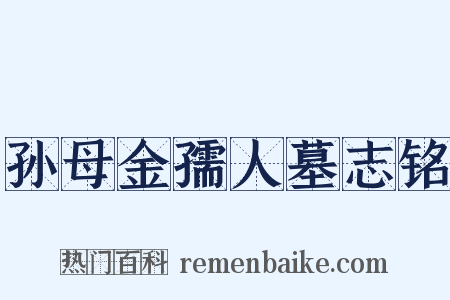 孙母金孺人墓志铭是什么意思的图片